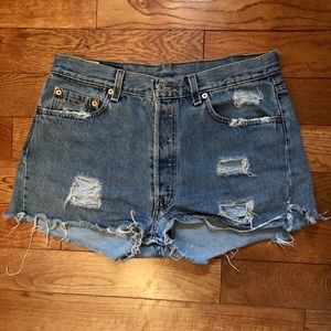 Levi’s high waisted denim shorts